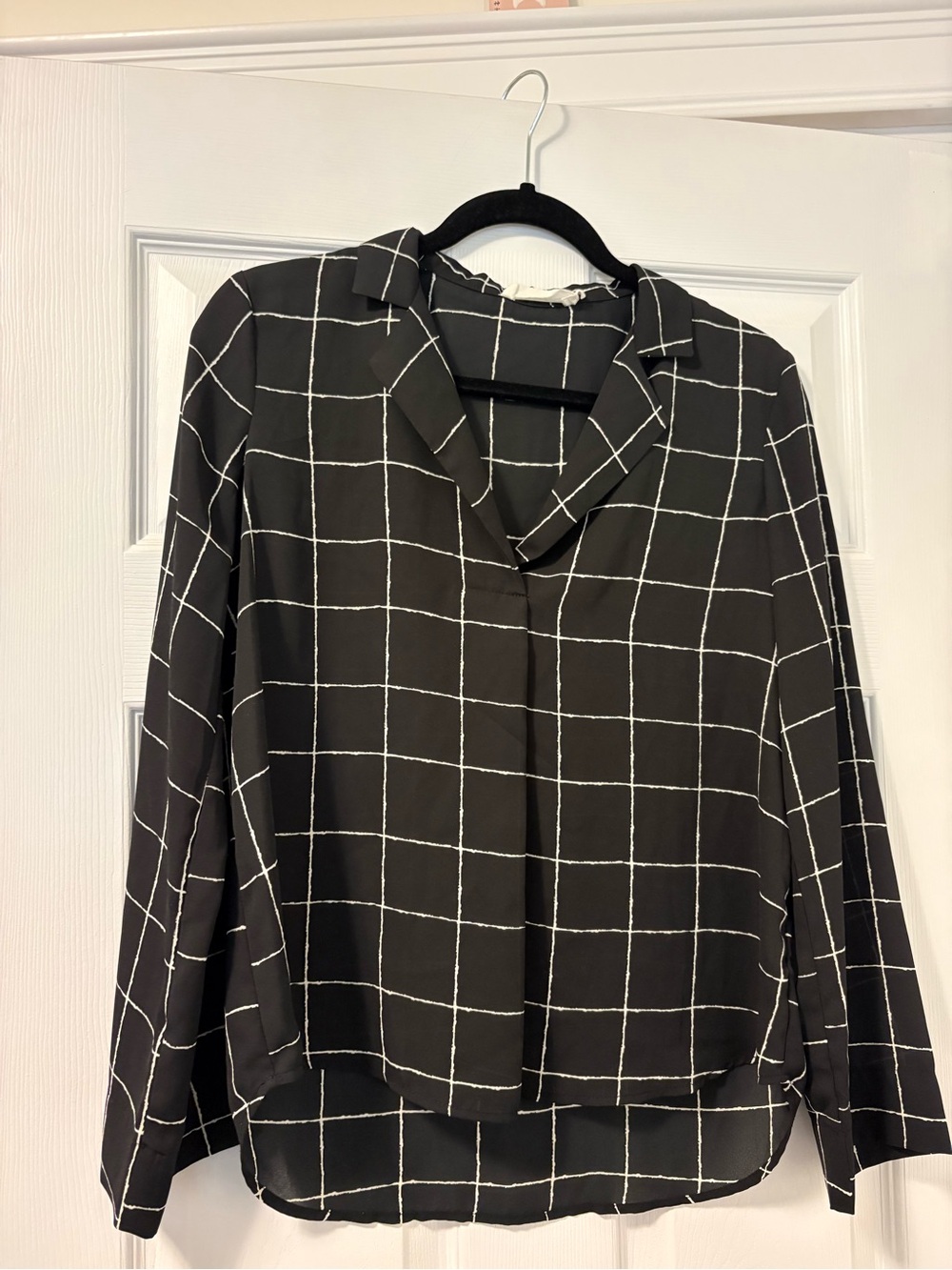 XS EXTRA SMALL Nordstrom ALL IN FAVOUR BLOUSE BLACK WITH WHITE